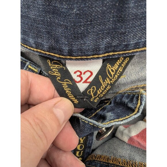 Lucky Brand Dungarees Jeans Mens 32x32 Blue Classic Fit Straight Leg Zip Fly - Picture 14 of 16